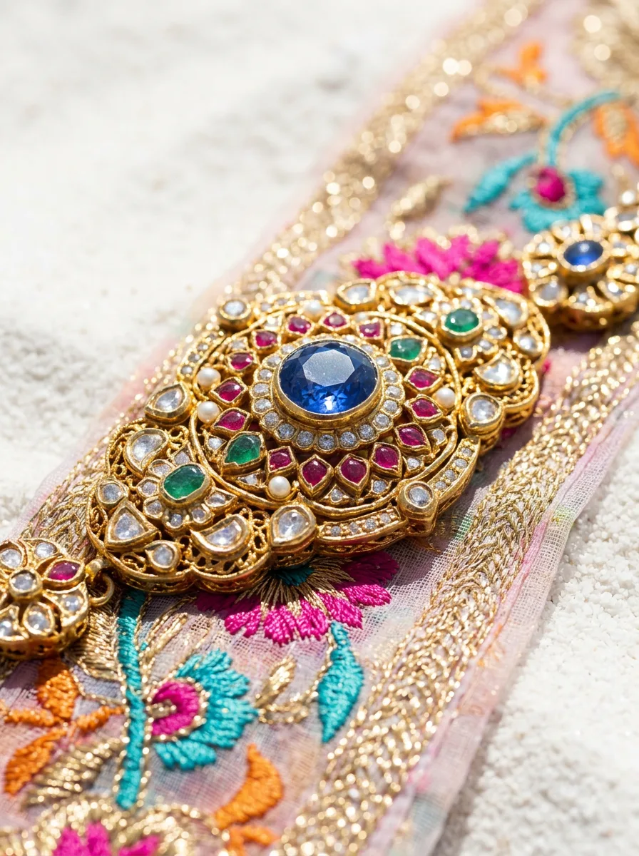 Embroidery And Gem — Belt