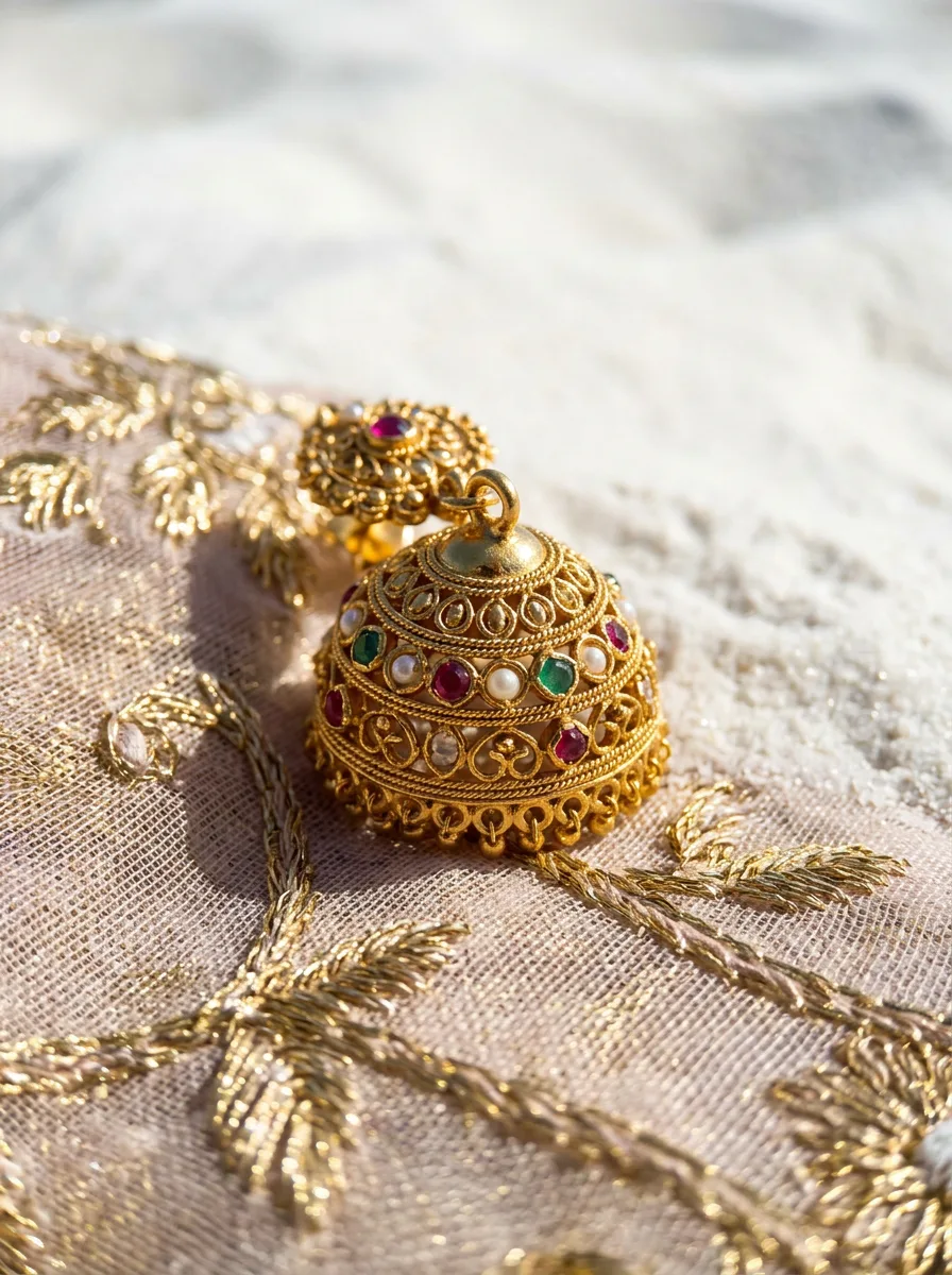 Embroidery And Gem — Jhumka