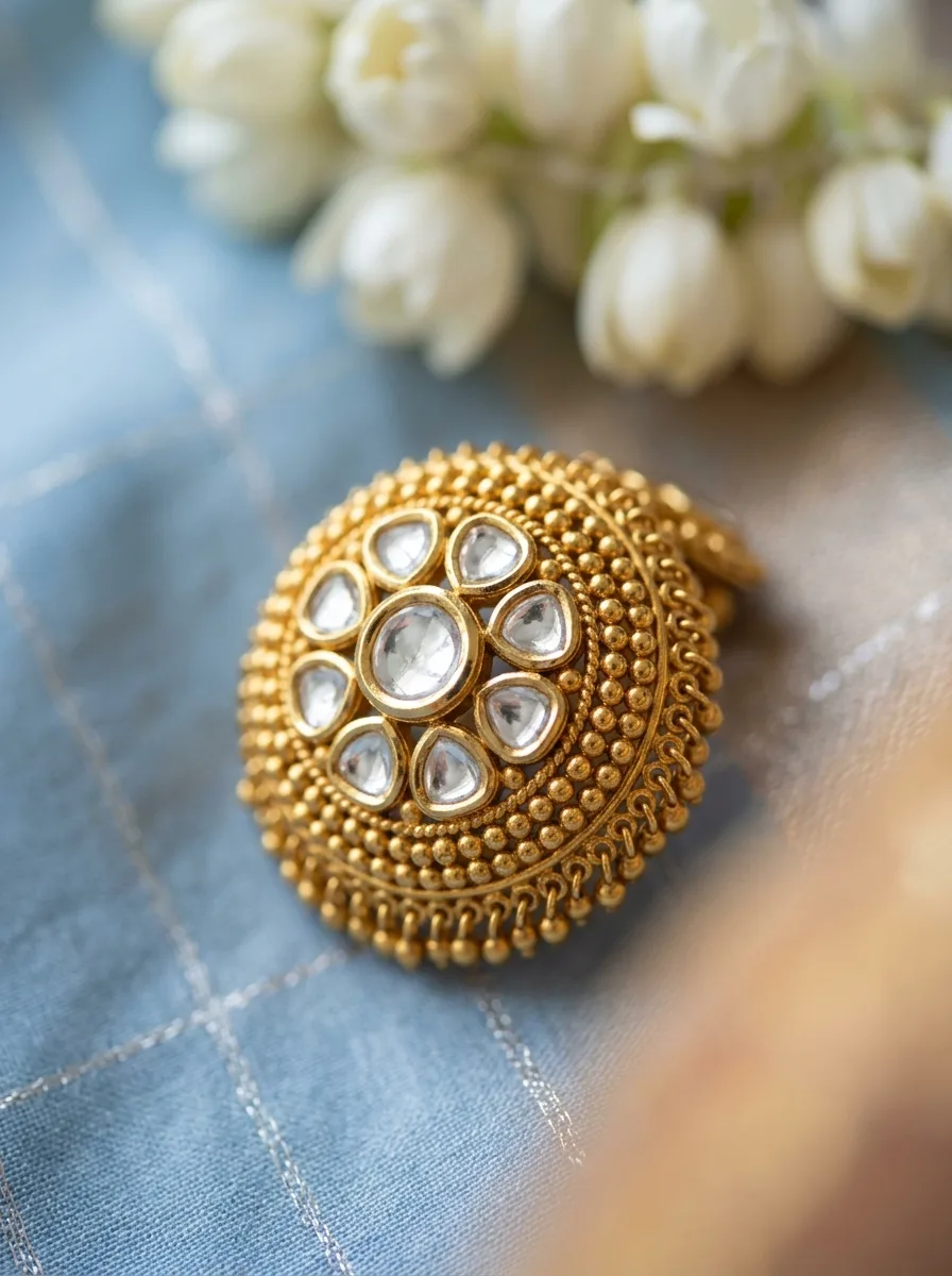 Kundan Drop Macro — Jhumka