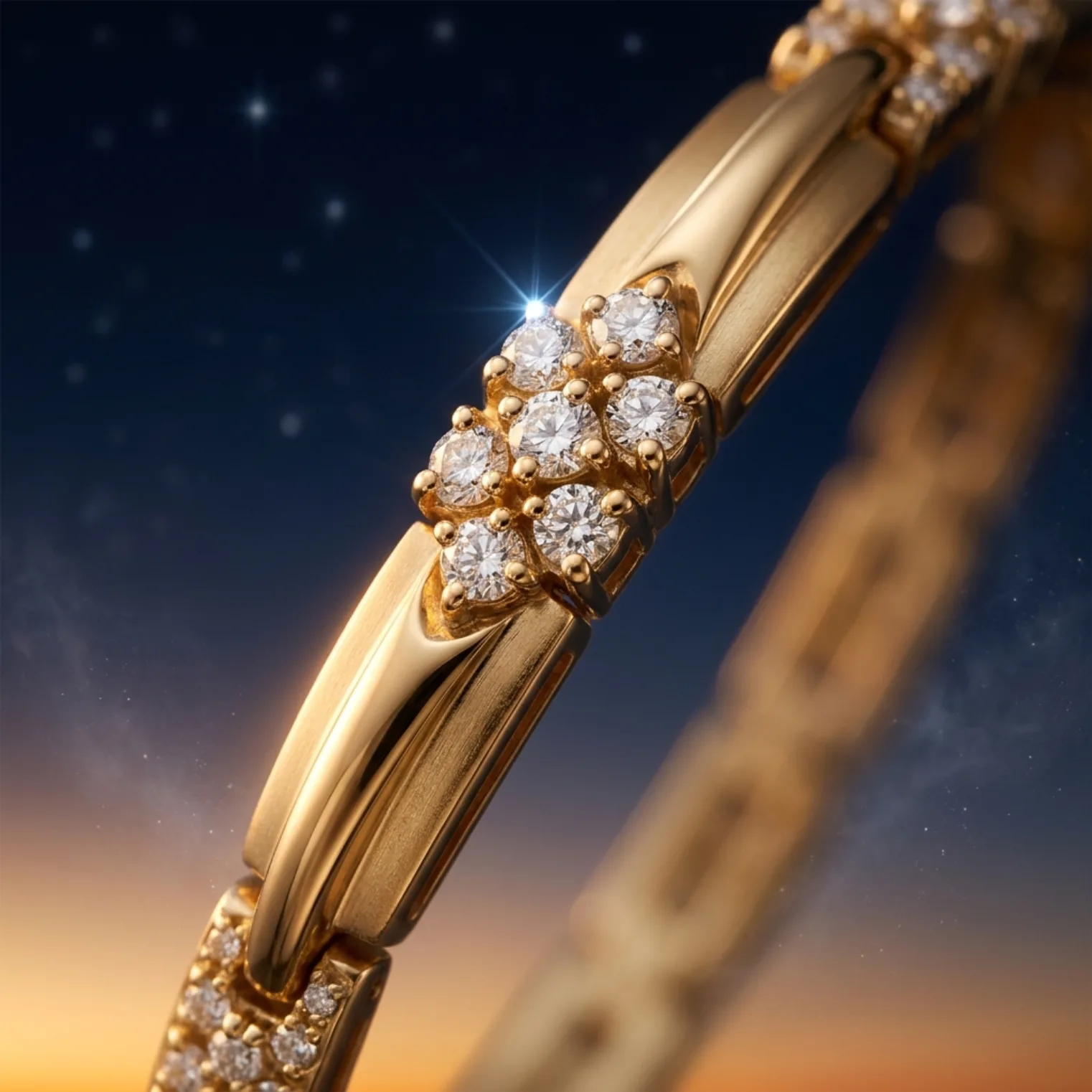 Metal Glint Macro — Bangle