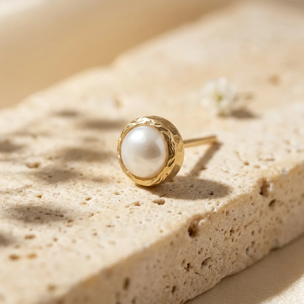 Metal Pearl Macro — Pendant