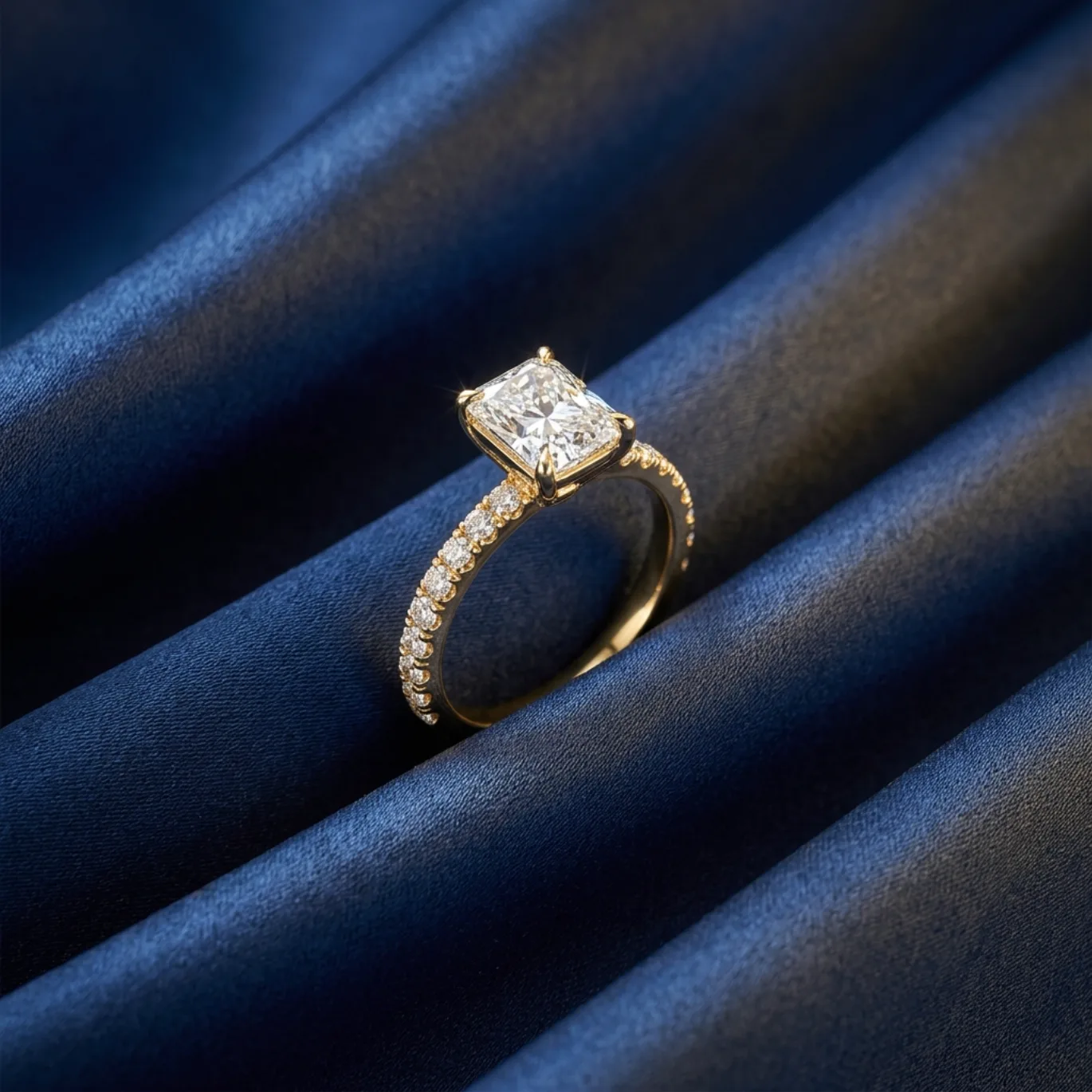Sapphire Satin Jewel Box — Necklace