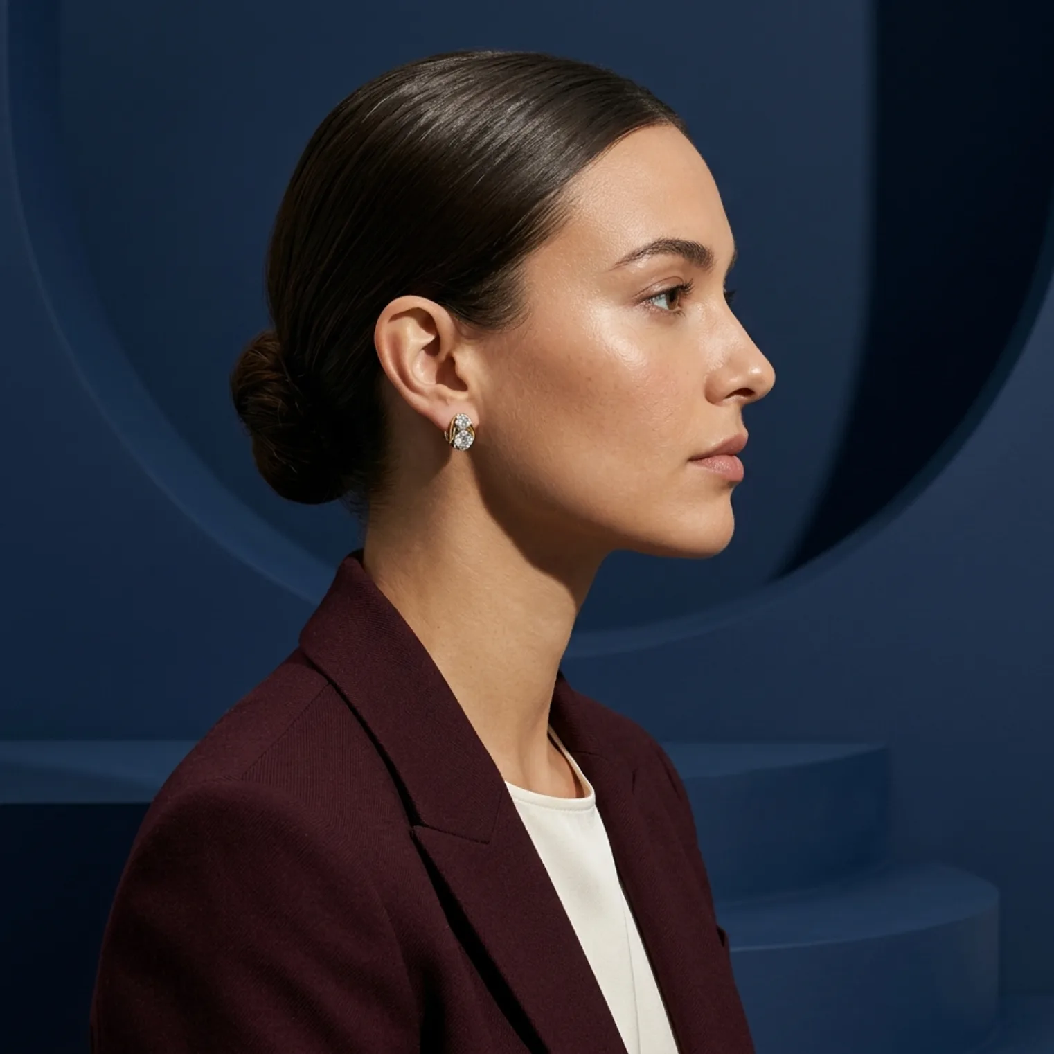 Sculptural Profile — Earring Stud