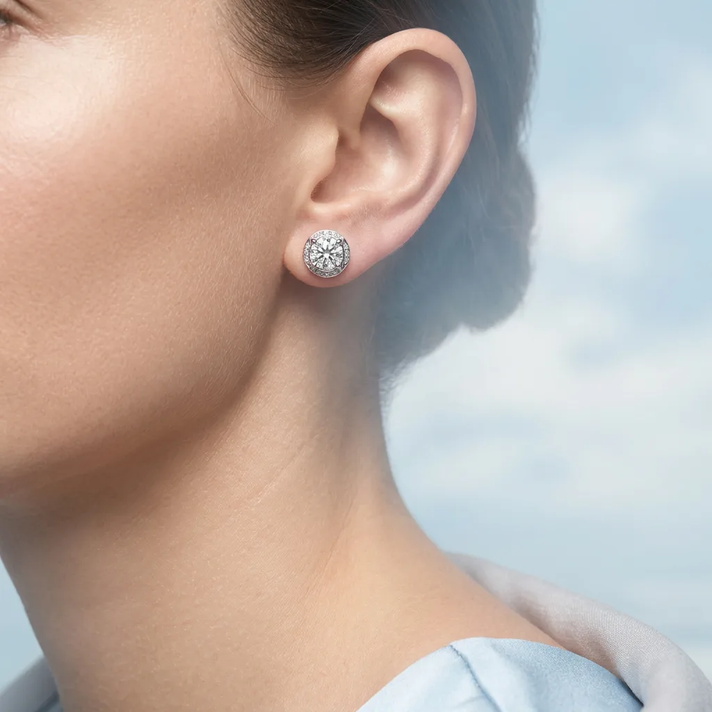 Sky Field Portrait — Earring Stud
