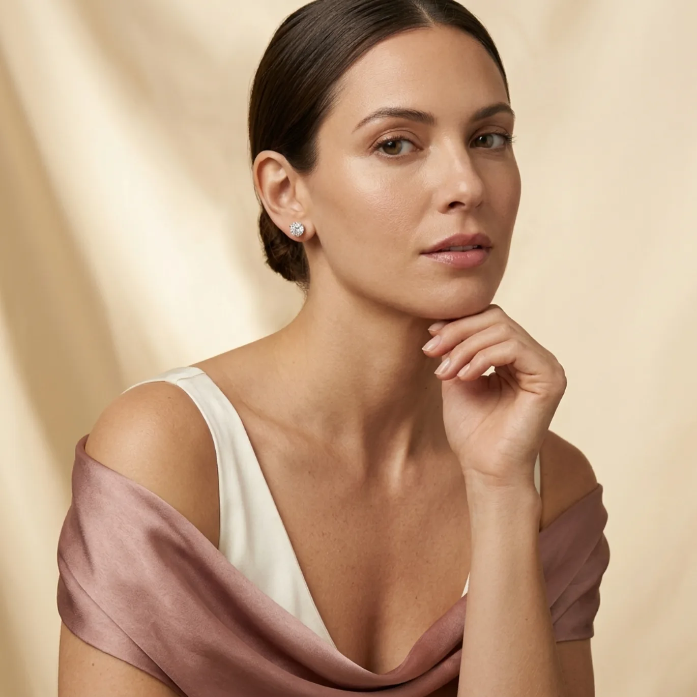 Tender Close Portrait — Earring Stud