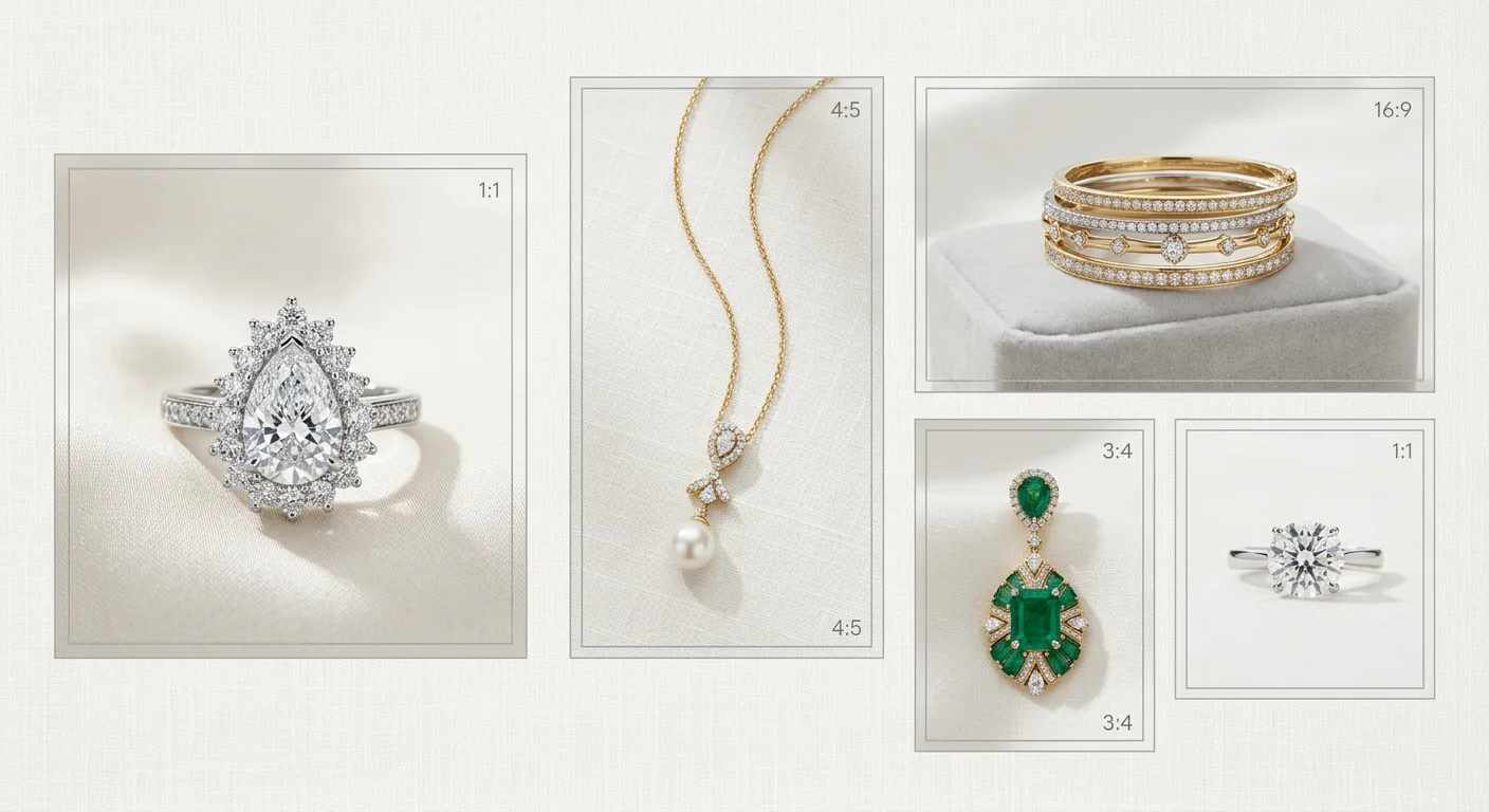 Amazon Jewelry Image Requirements: Pure White, 1,600px, 85% Frame