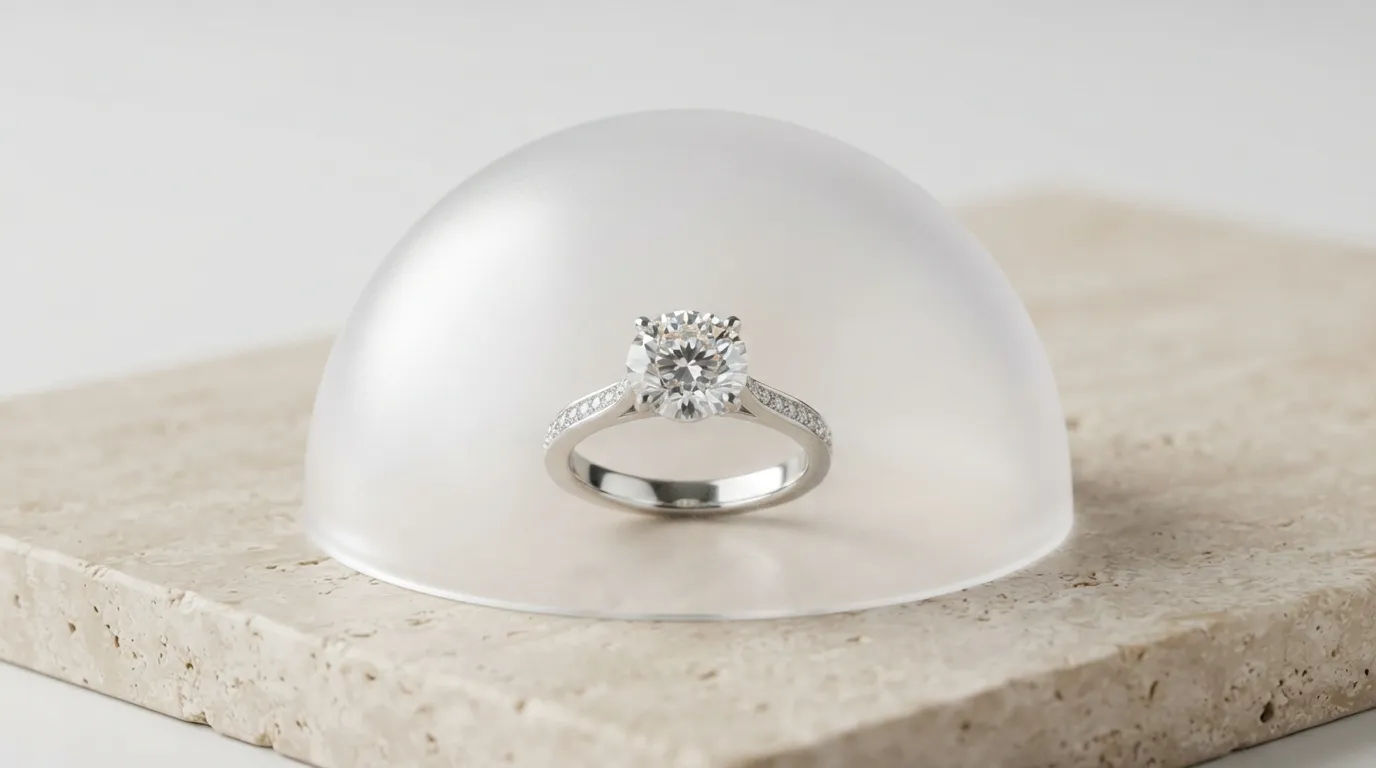 UGC photo showing a ring inside a translucent white dome diffuser with soft highlights