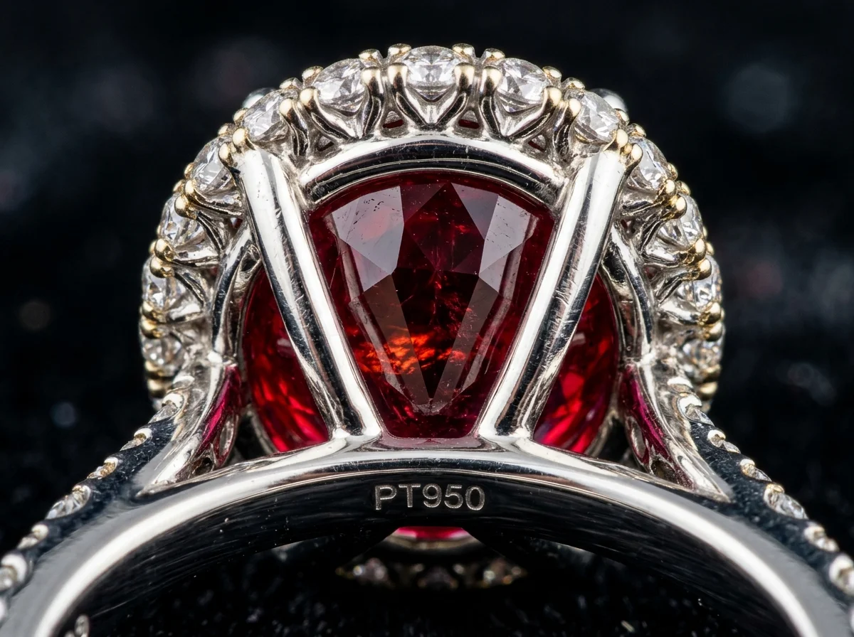 Micro-Pave Diamond Band Prongs Macro Focus