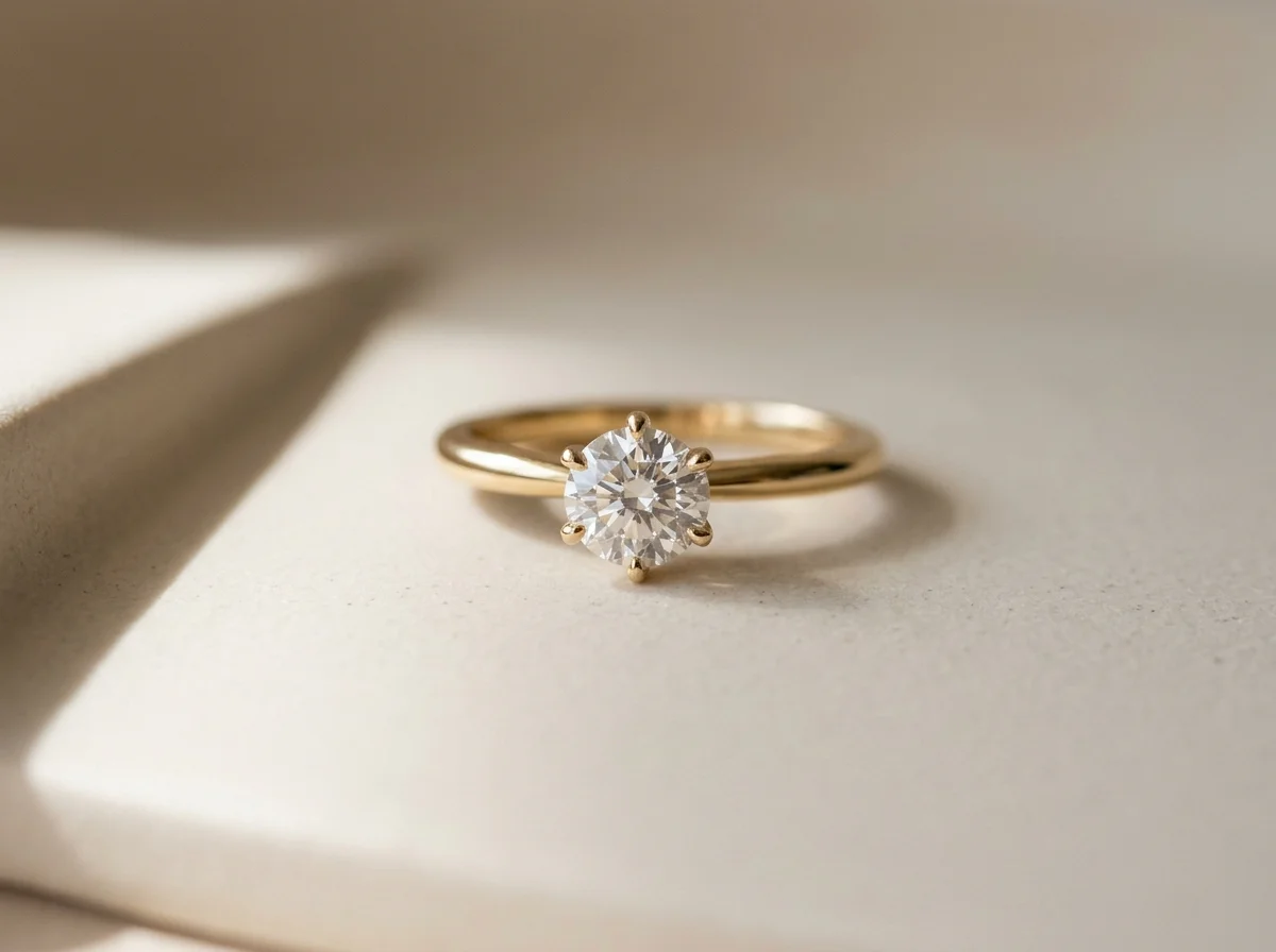 Dainty Gold Stacking Rings Beige Plaster Surface